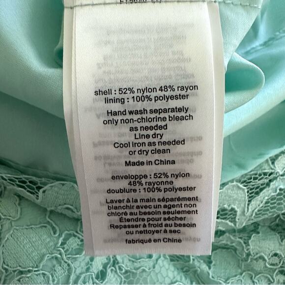 David’s Bridal Dress Mint Green Strapless Lace Gathered Cocktail Size 2 NEW - Picture 12 of 15